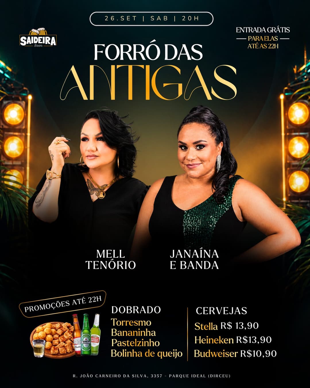 Flyer de Baú da Donna e Janaína e Banda