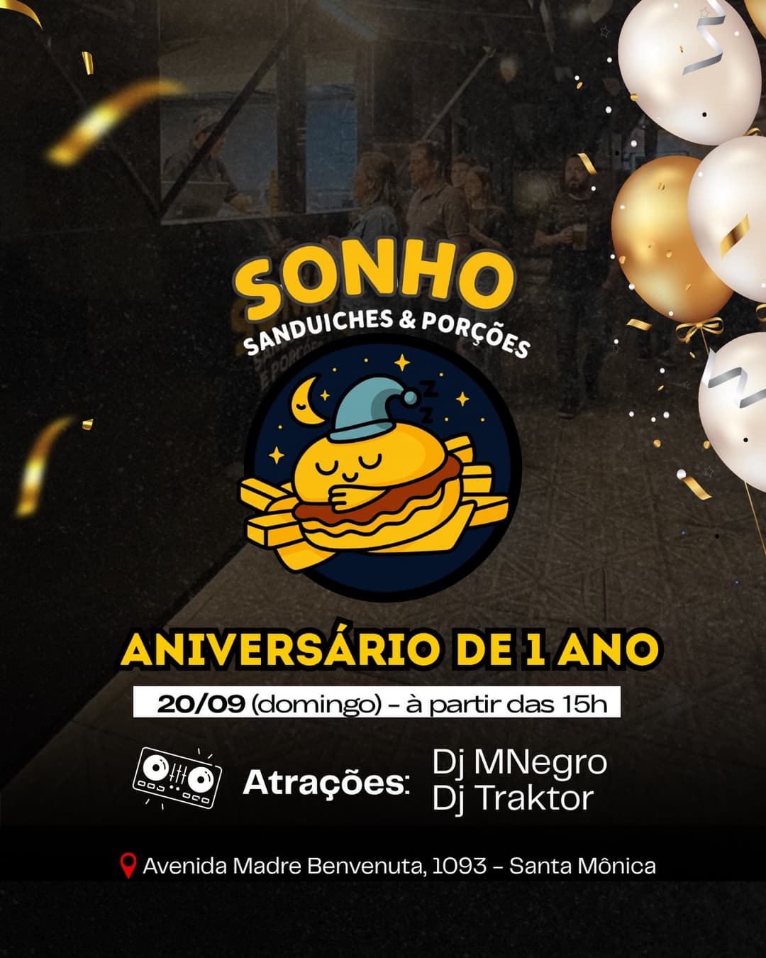 Flyer de DJ Traktor e M Negro