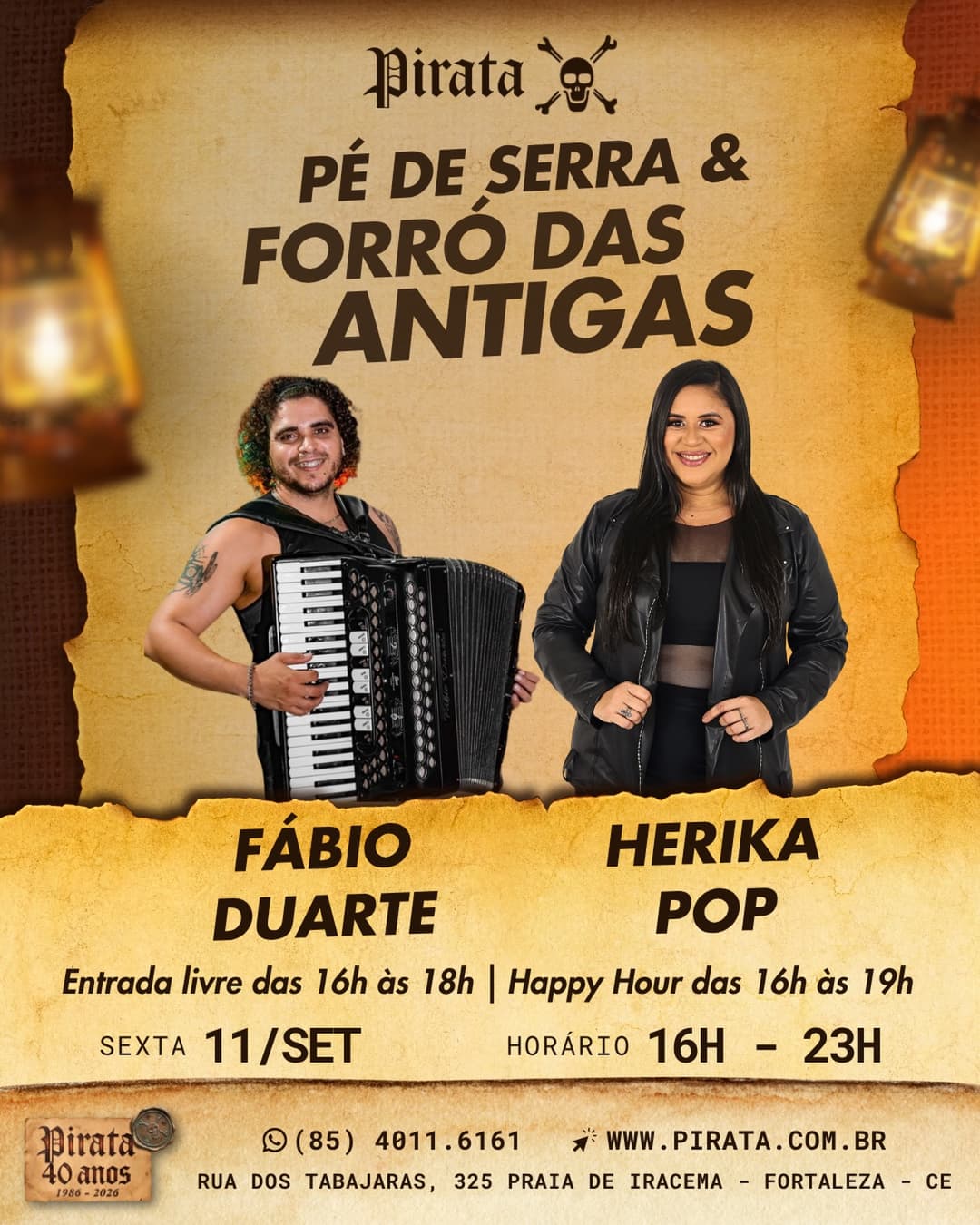 Flyer de Fábio Suarte e Herika Pop