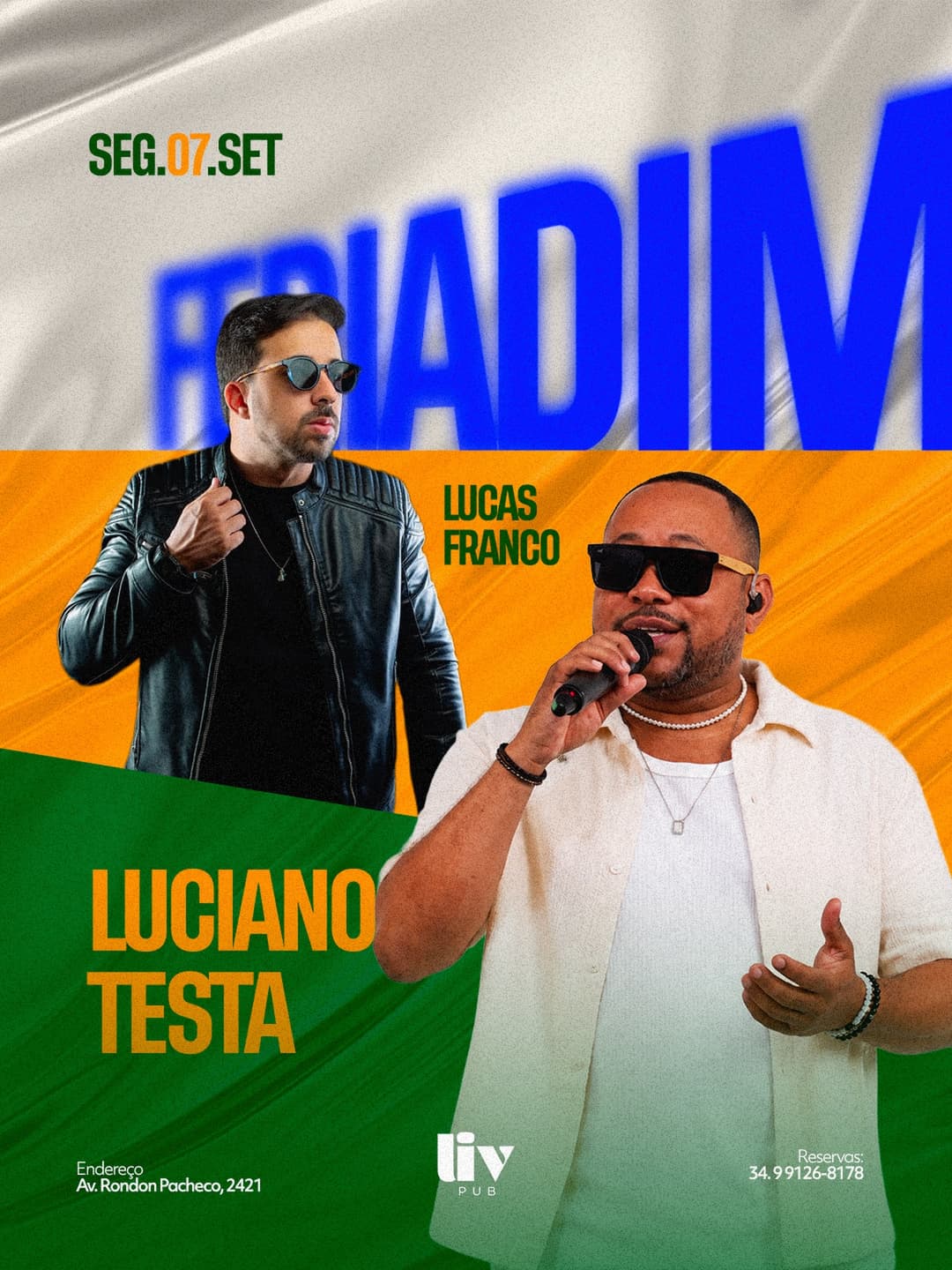 Flyer de Luciano Testa e DJ Lucas Franco