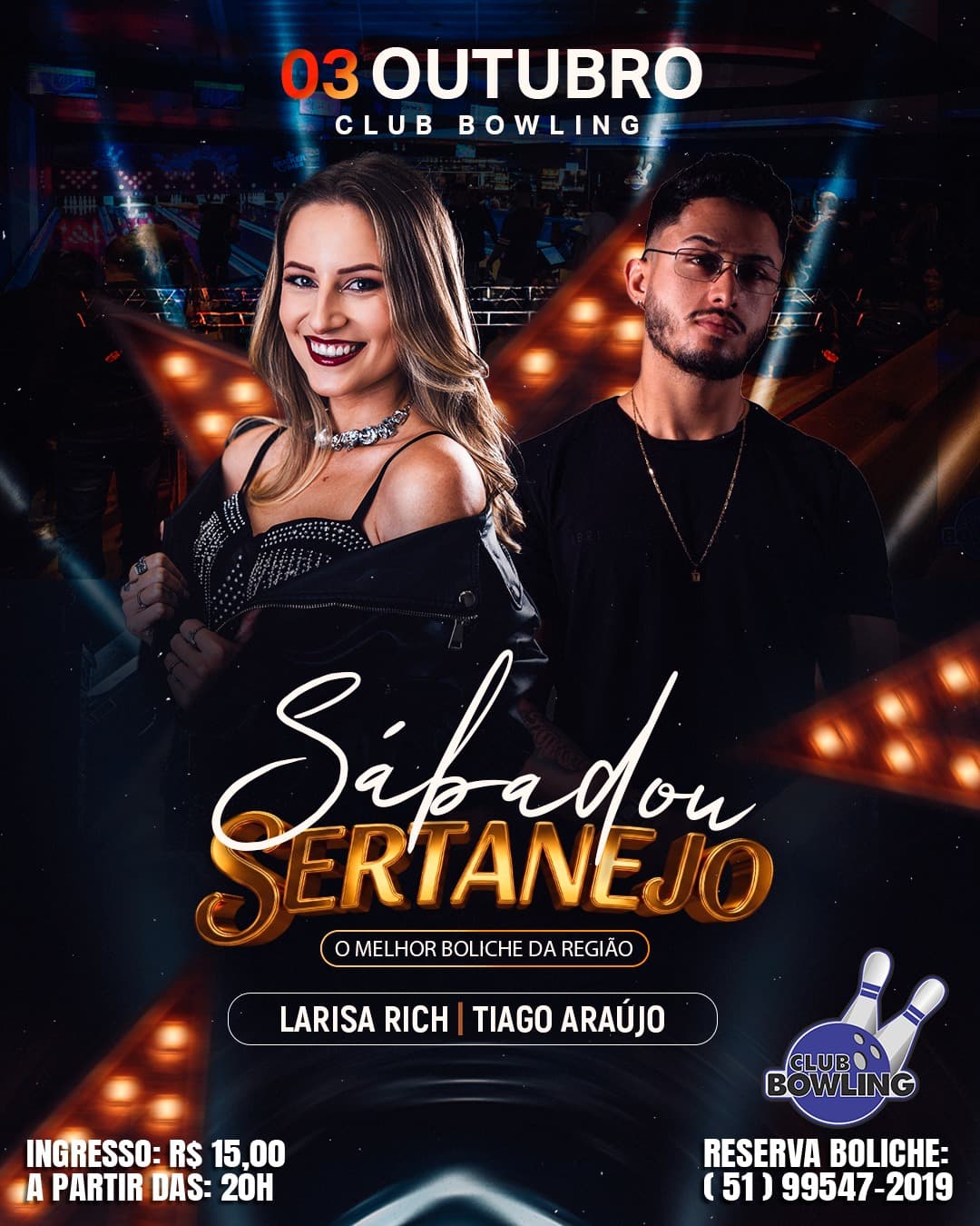 Flyer de Tiago Araújo e larissarich
