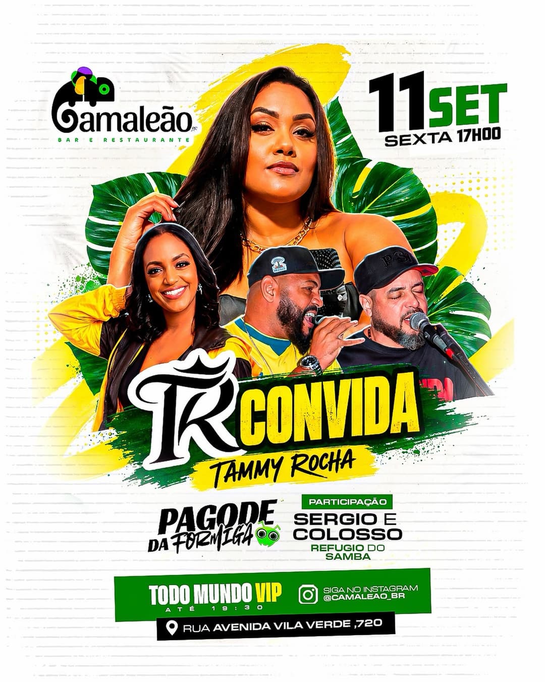 Flyer de TAMMY ROCHA CONVIDA, Sérgio, Colosso e mais 1 artista