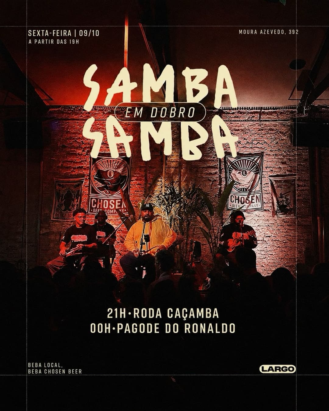 Flyer de Caçamba, Pagode do Ronaldo e dj matheusconci