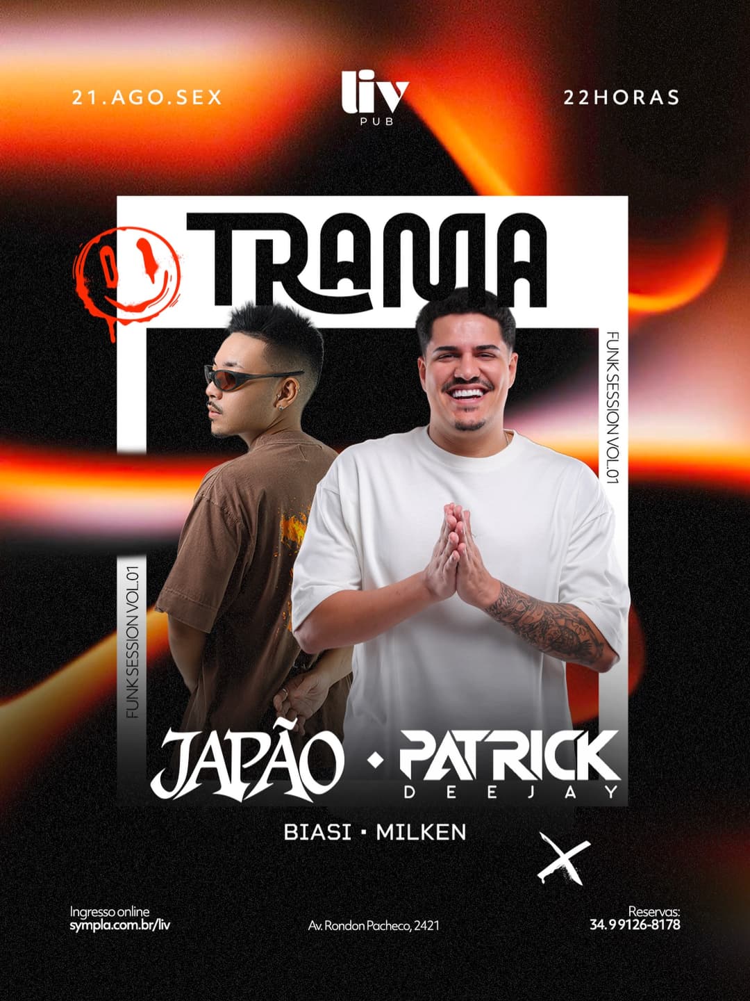 Flyer de Japão, Patrick Deejay, Biasi e Milken