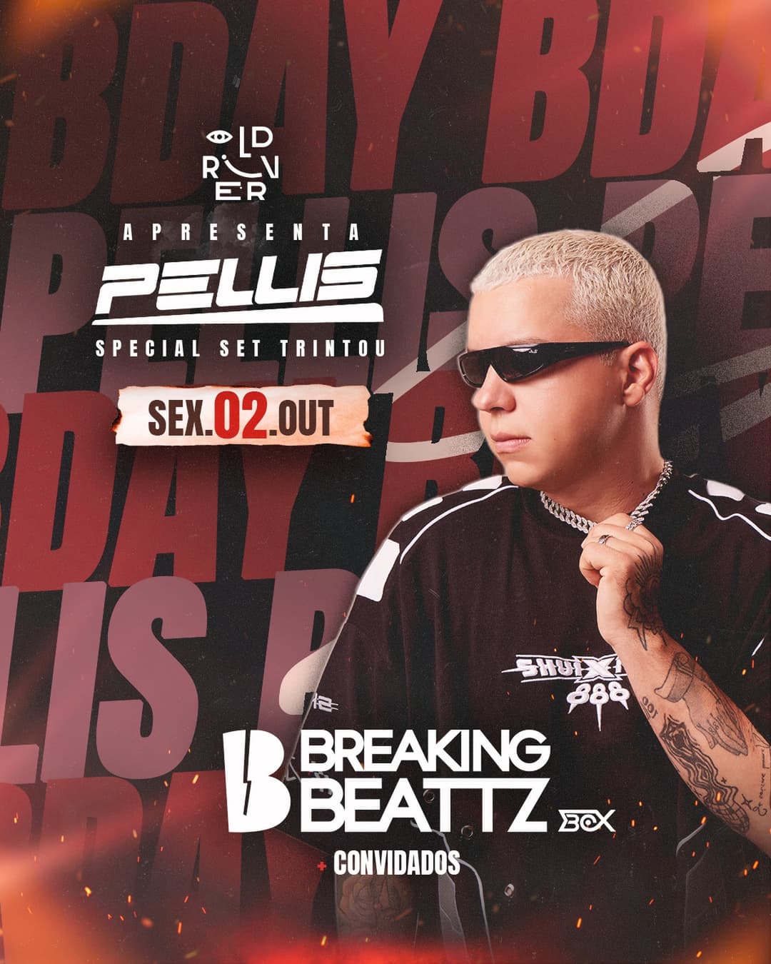 Flyer de Daniel Pellis e Breaking Beattz