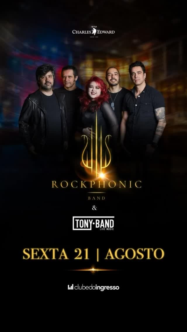 Flyer de Rockphonic, Tony Band e DJ Michel Kauan