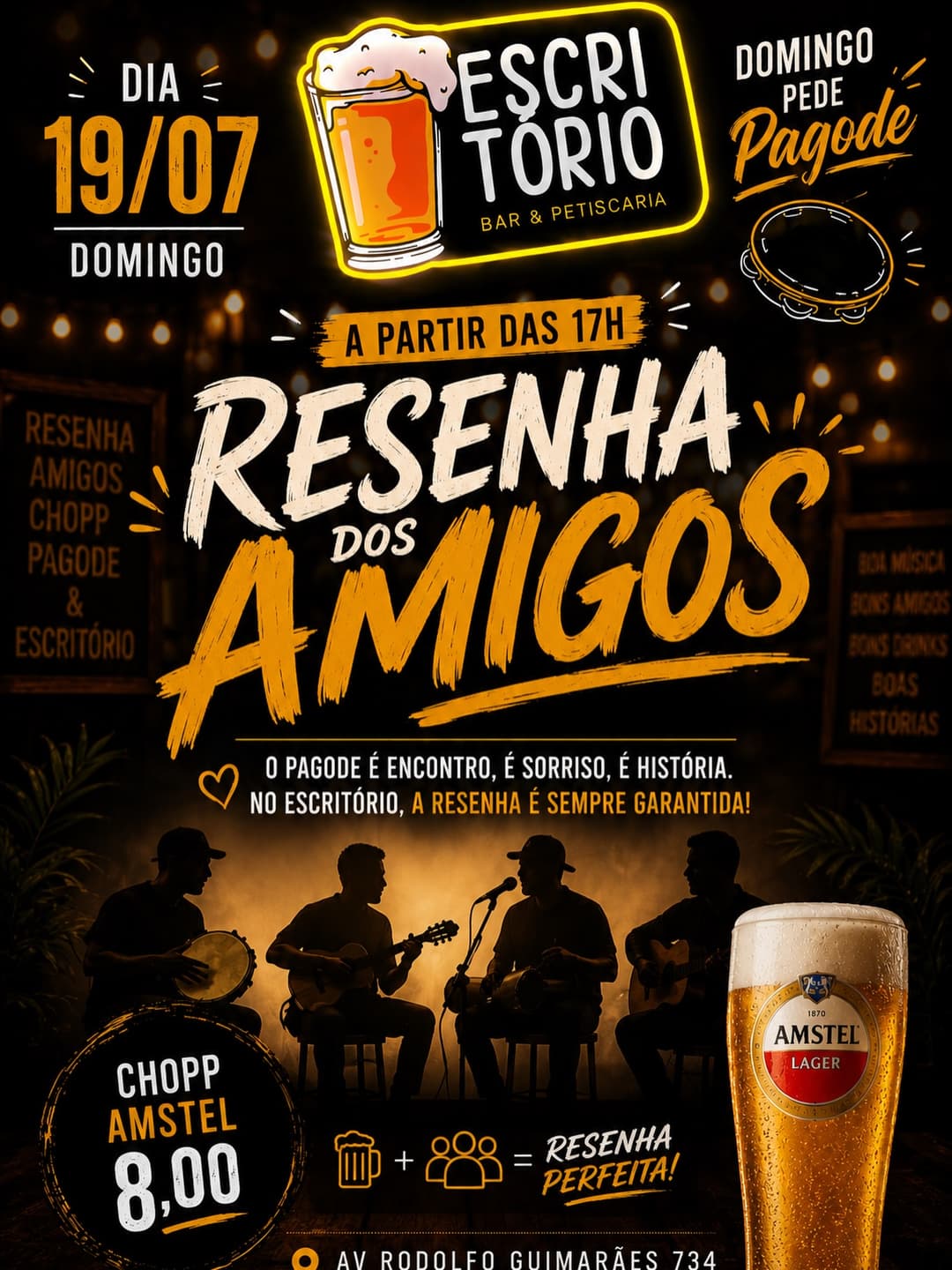 Flyer de Projeto Resenha dos Amigos - RDA