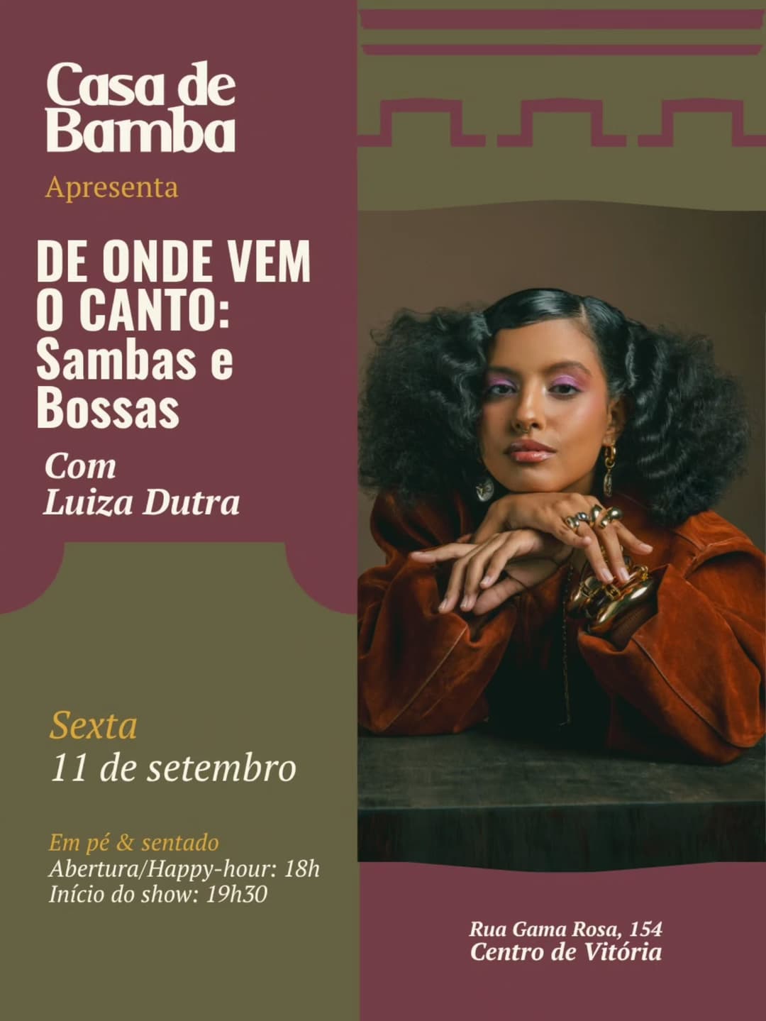 Flyer de Luiza Dutra, Luiz Carlos Salles e João Augusto