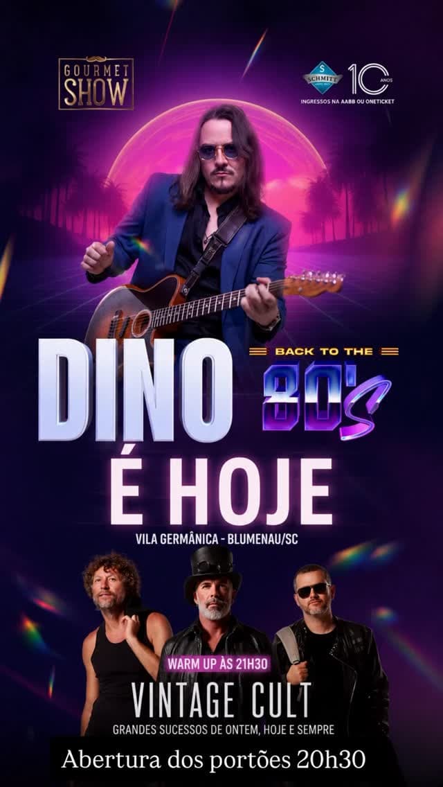 Flyer de Banda Vintage Cult, Vintage Cult e Dino Fonseca