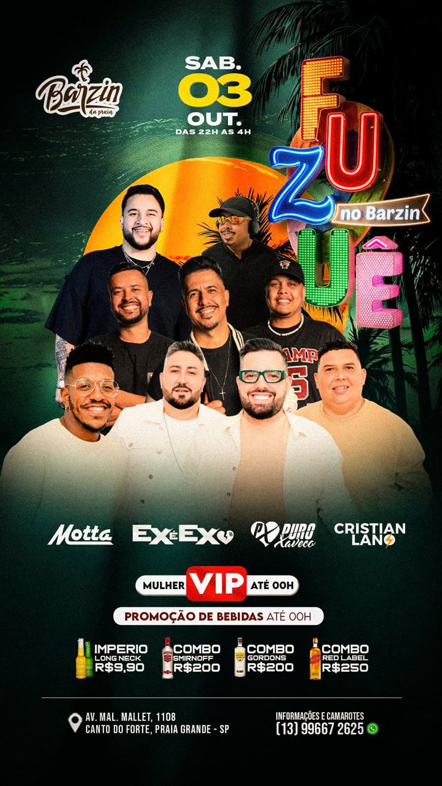 Flyer de Ex É Ex, Cristian Lano, DJ Motta e Puro Xaveco