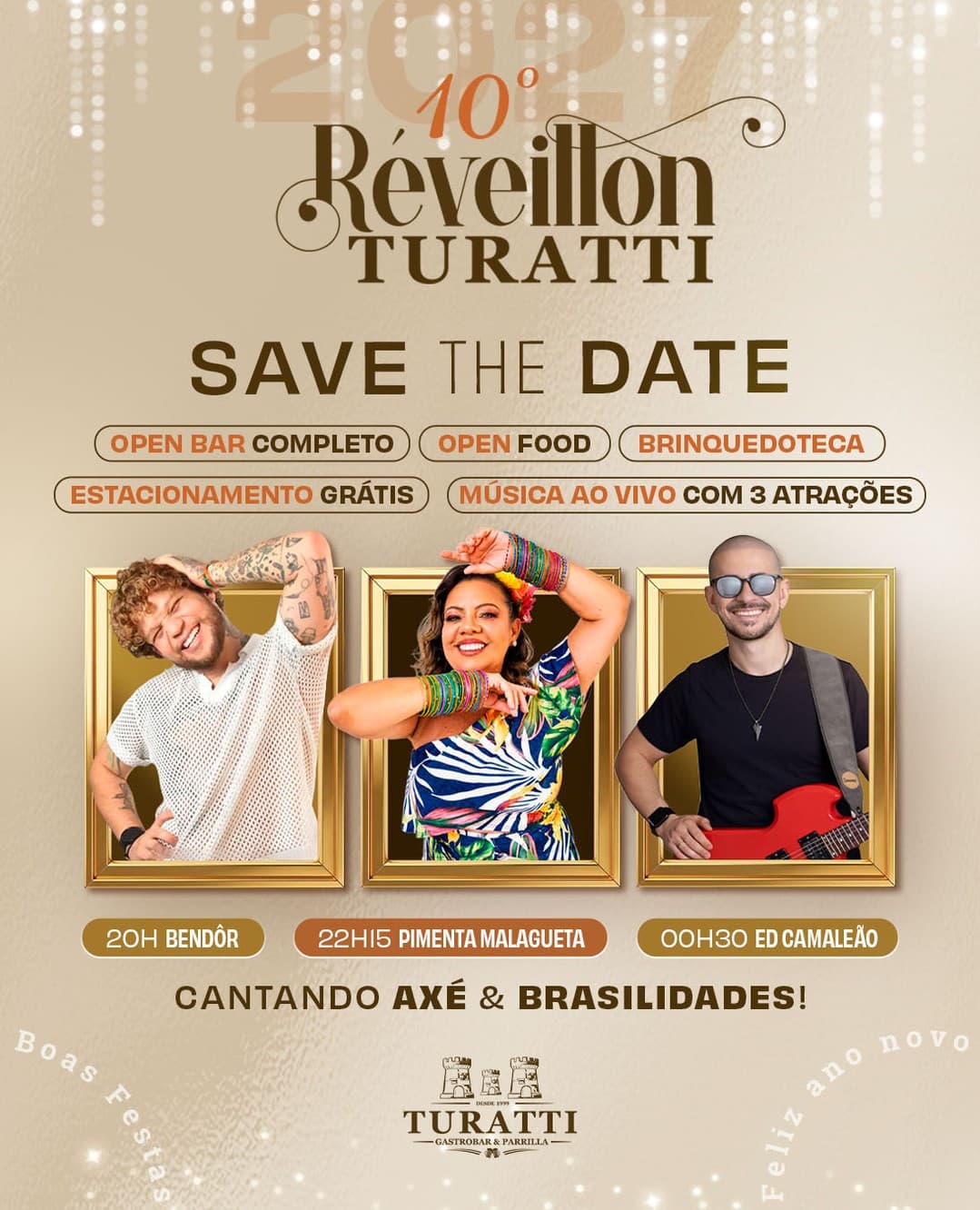 Flyer de Banda Pimenta Malagueta, Bendor e Ed Camaleão