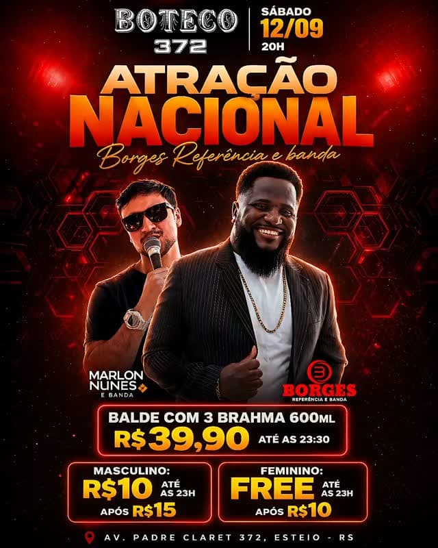 Flyer de Boges e Marlon nunes