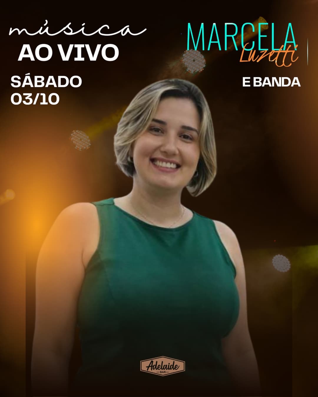 Flyer de Marcela Luzetti e Banda