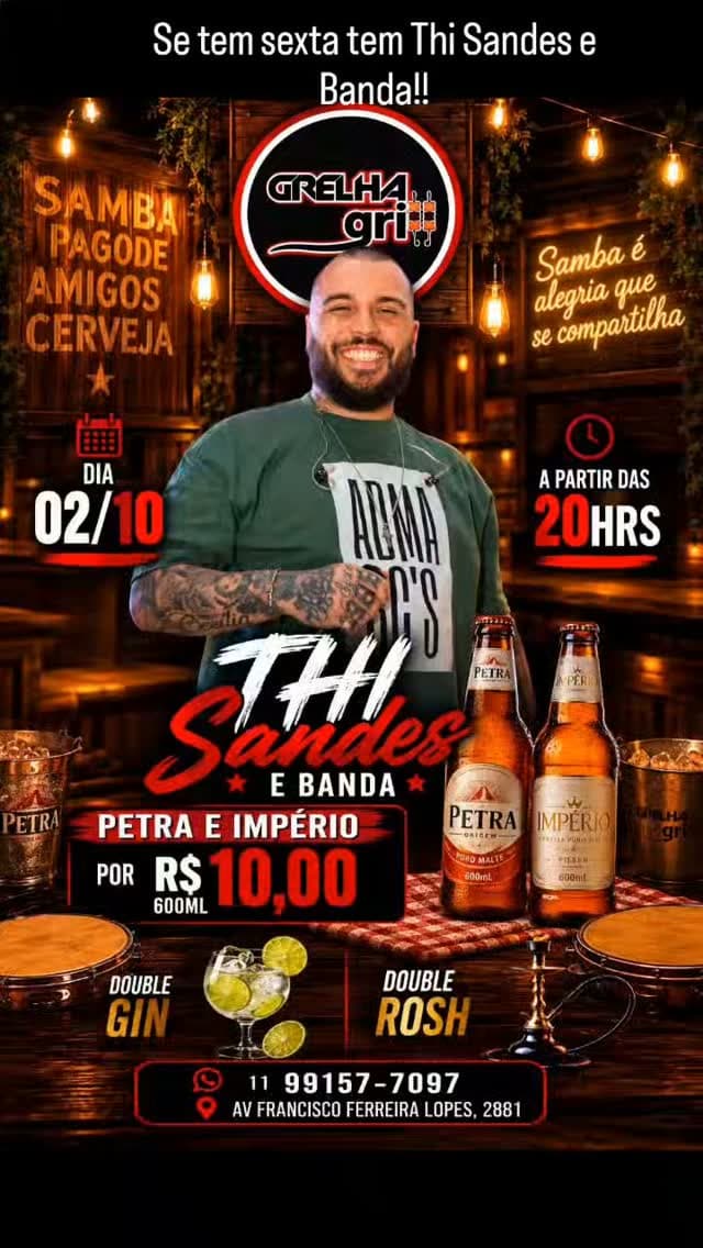 Flyer de Thi Sandes e Banda