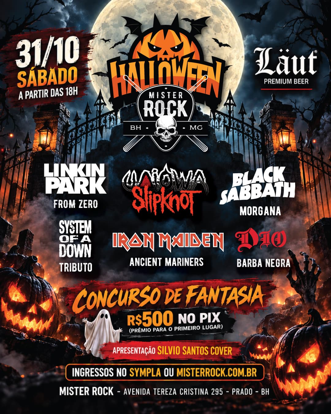Flyer de SOAD Tributo Brasil, Uaiowa e mais 4 artistas