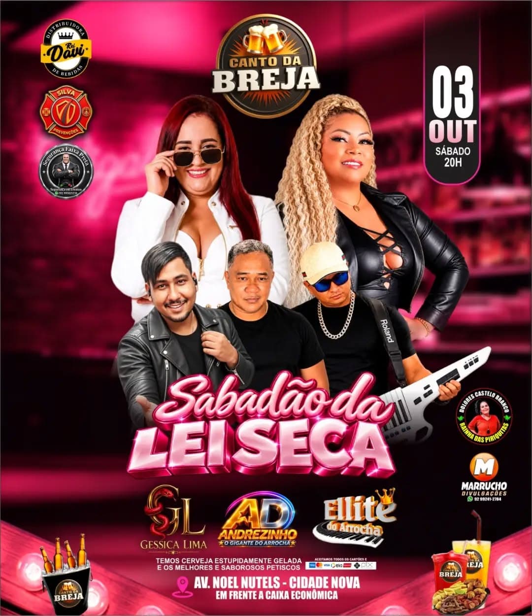 Flyer de Gessica Lima, Andrezinho e Ellite do Arrocha