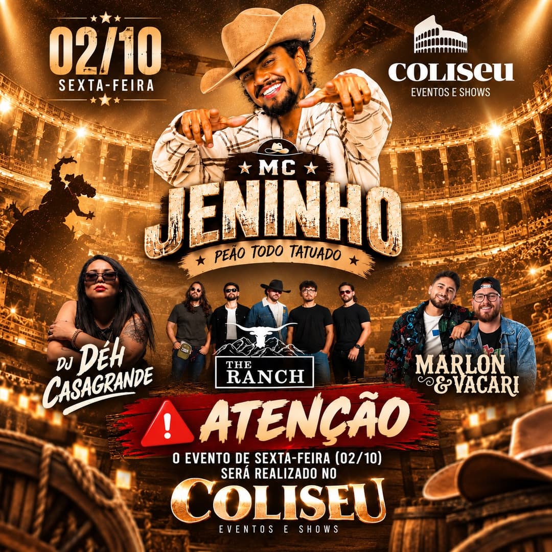 Flyer de Dj Déh Casagrande, Marlon & Vacari e mais 2 artistas