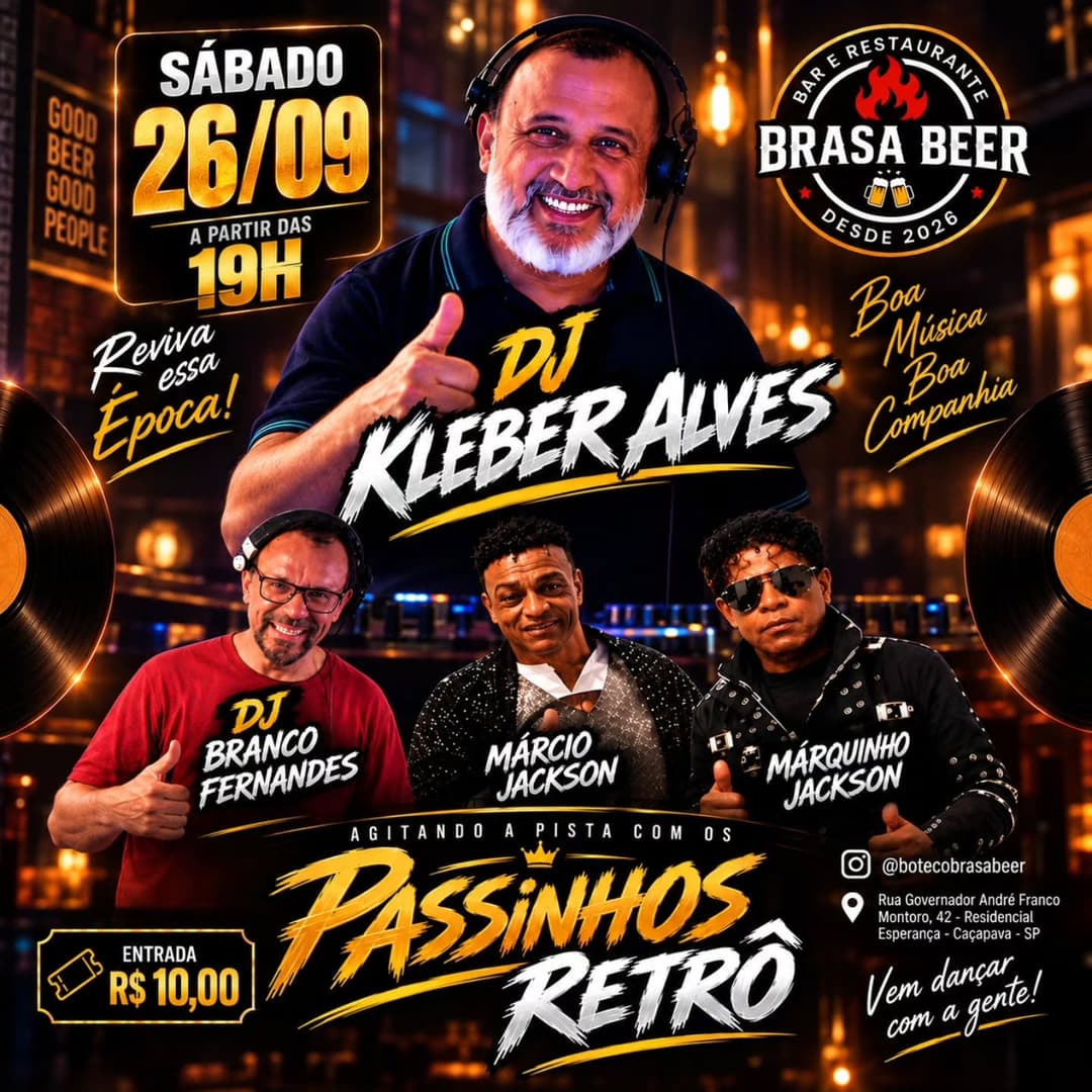 Flyer de DJ Kleber Alves, DJ Branco Fernandes e mais 2 artistas