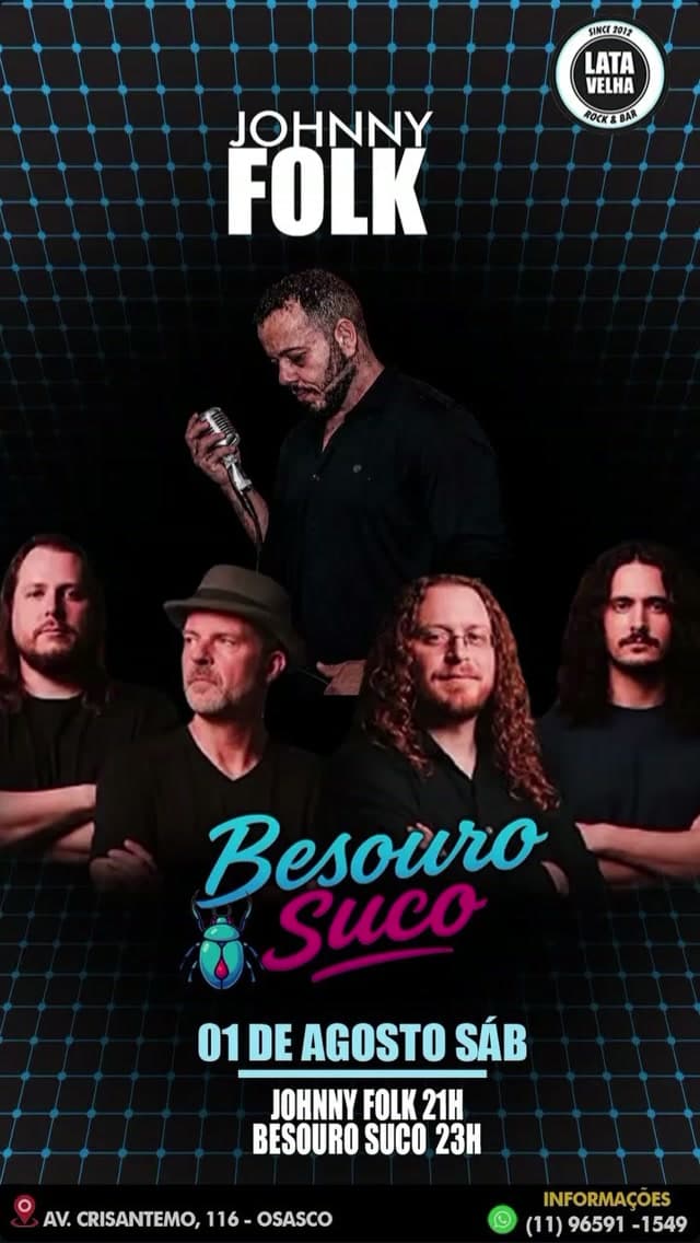 Flyer de Banda Besouro Suco e johnny.folk