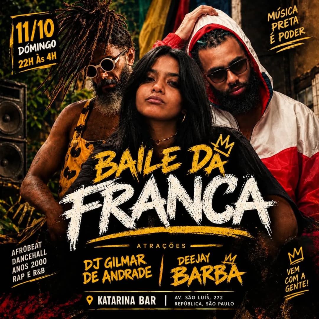 Flyer de Deejay Barba e DJ Gilmar de Andrade