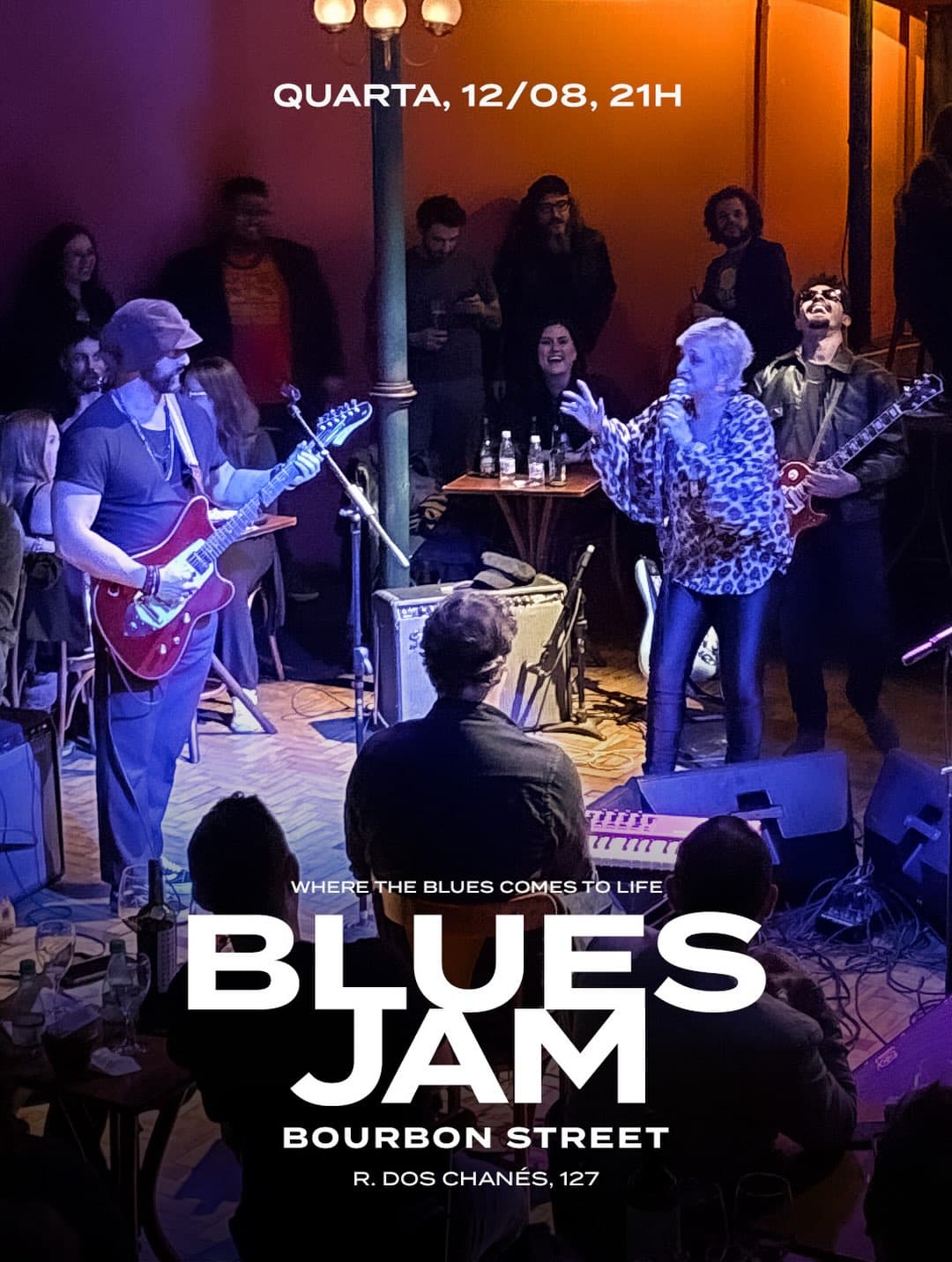Flyer de Blues Jam SP e The Jam Band