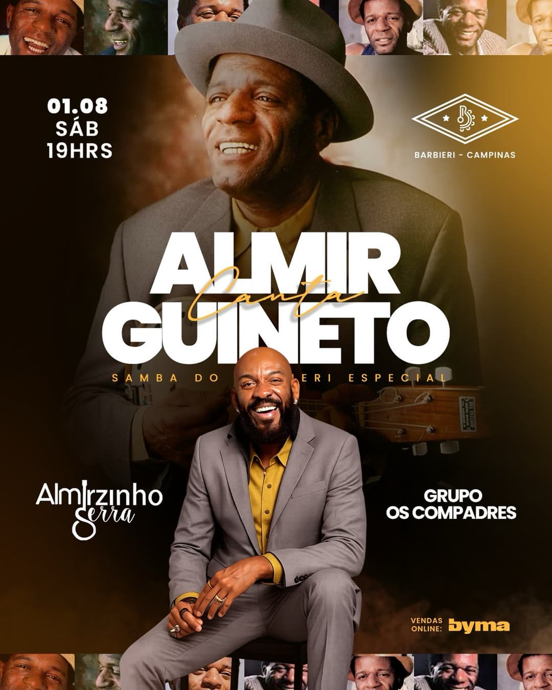 Flyer de Almir canta Guineto