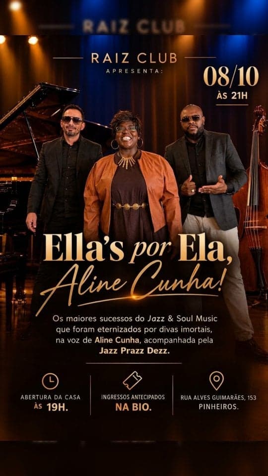 Flyer de Aline Cunha e Jazz Prazz Dezz