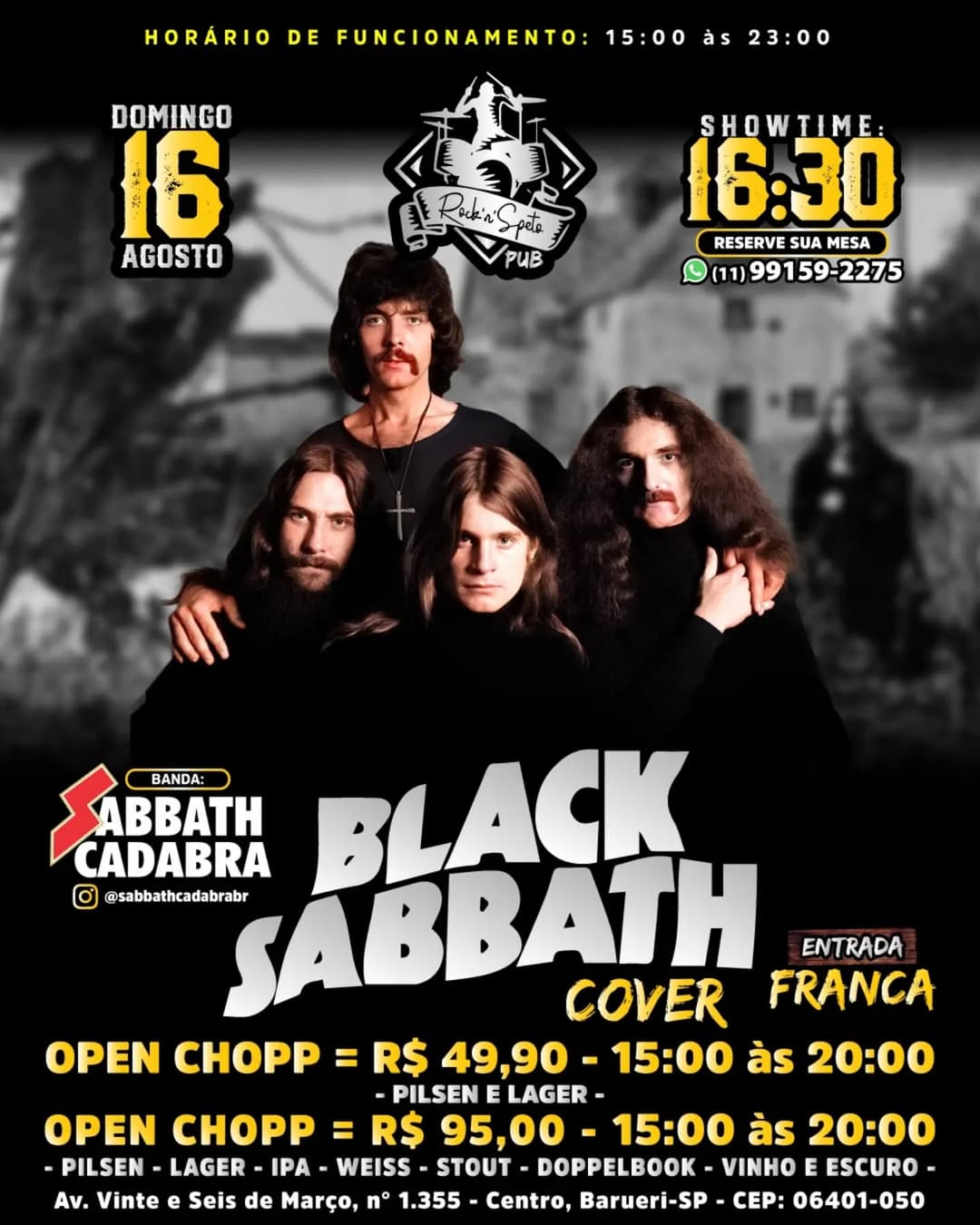 Flyer de Sabbath Cadabra
