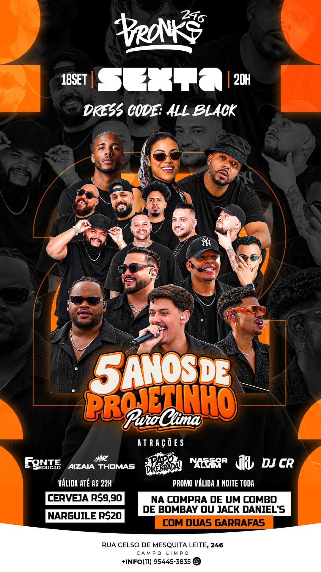 Flyer de Grupo Puro Clima, Aíla e mais 6 artistas