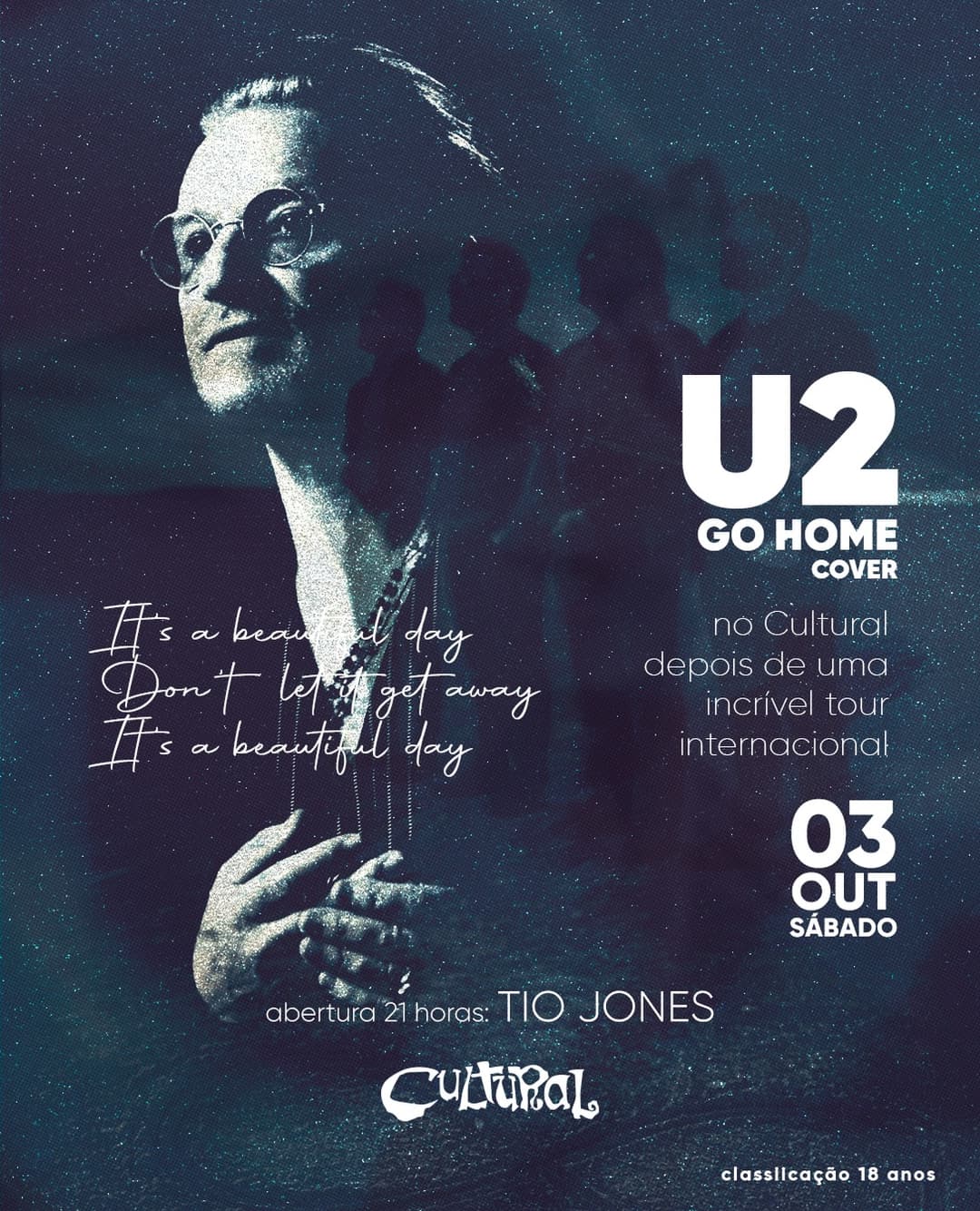 Flyer de U2 Go Home e Tio Jones