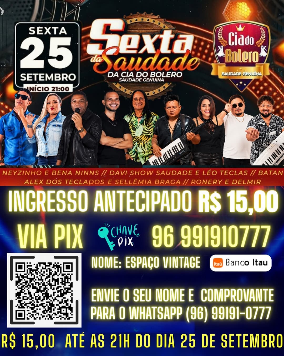 Flyer de Neyzinho e Bena Ninss, Bena Ninss e mais 13 artistas