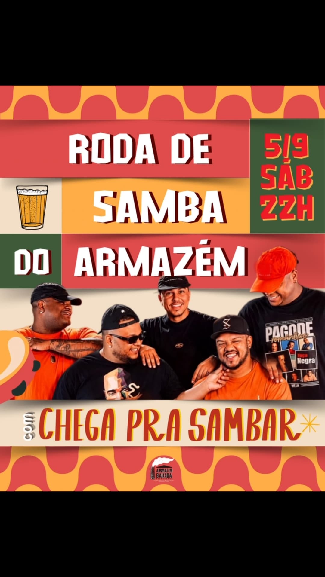 Flyer de Grupo Chega Pra Sambar