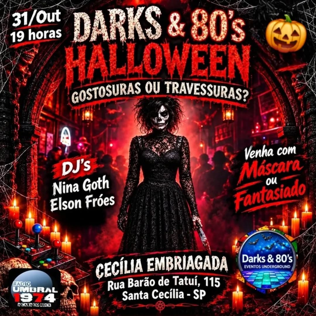Flyer de Nina Mendes e DJ's Nina Goth, Elson Fróes