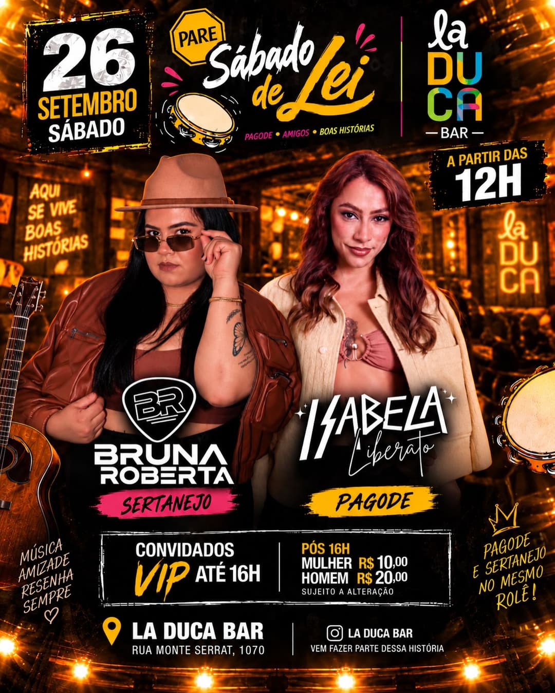 Flyer de Bruna Roberta e Isabela Liberato