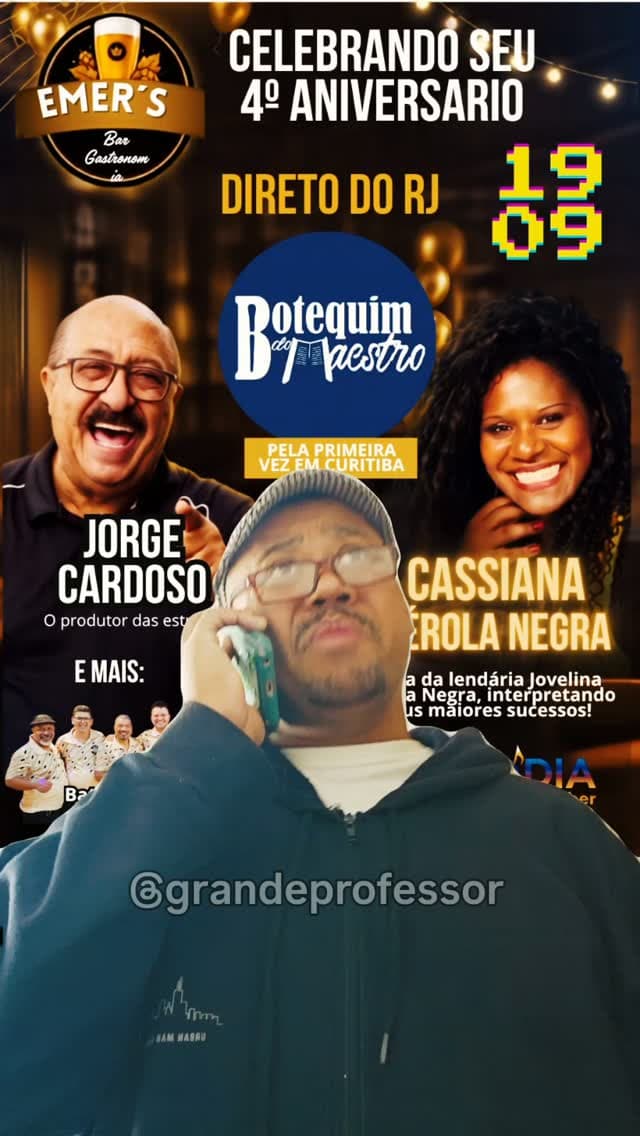 Flyer de Grande Professor, Cassiana Belfort e mais 5 artistas