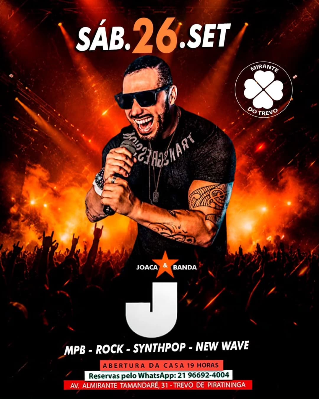 Flyer de Joaca Banda, Tribos e Cantor André Joaquim