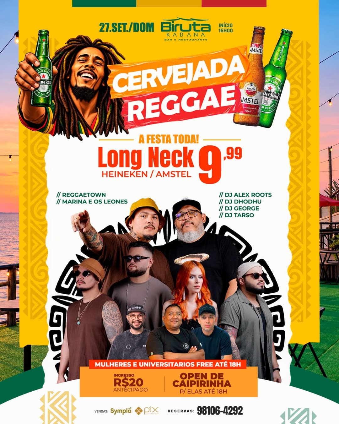 Flyer de Alex Roots, marinaeosleones e mais 3 artistas