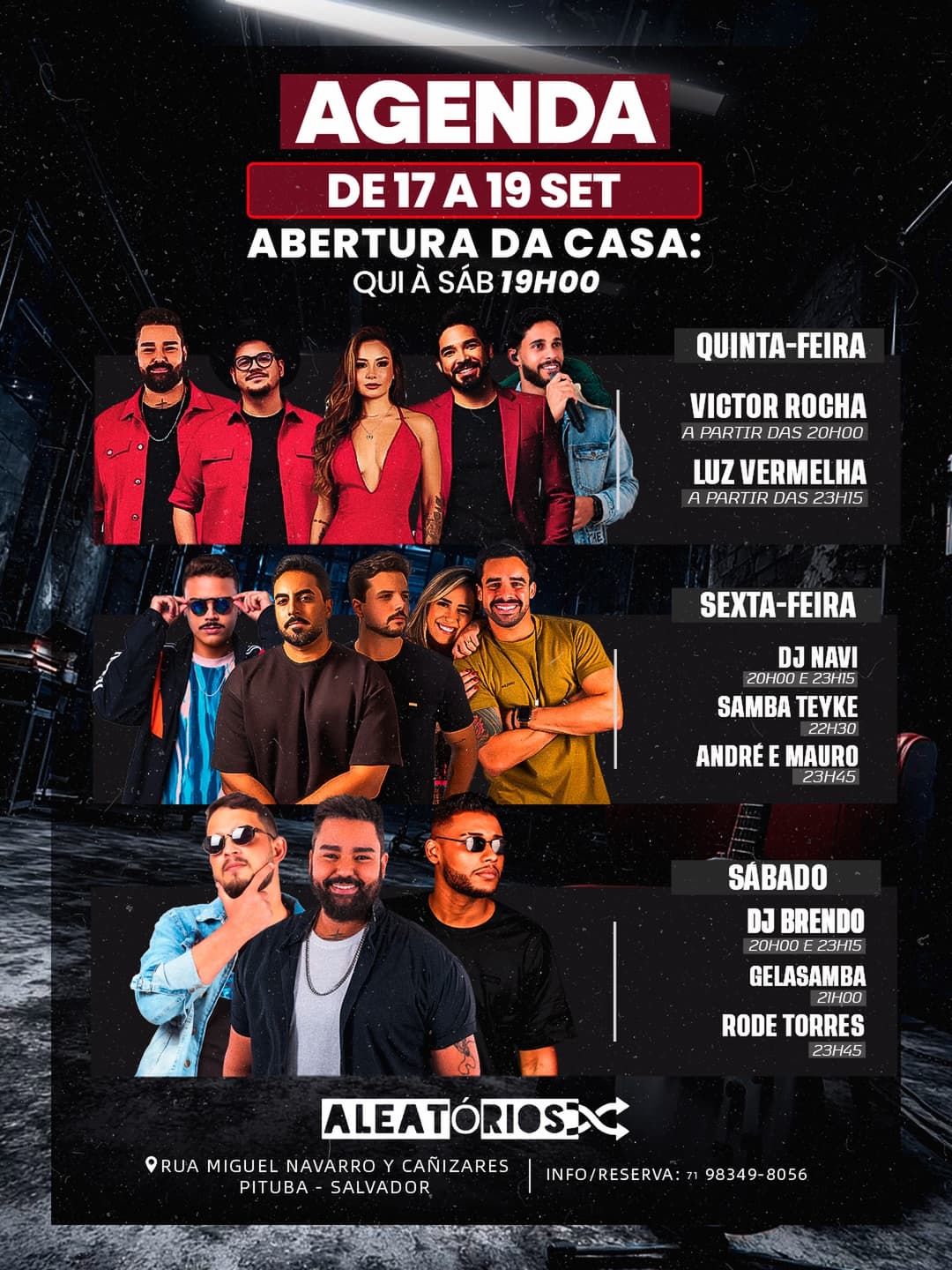 Flyer de DJ Brendo, Gelasamba e Rode Torres