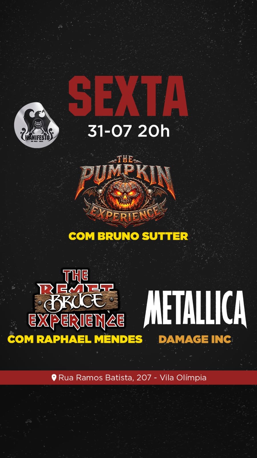 Flyer de Damage Inc., The Beast Experience e mais 2 artistas