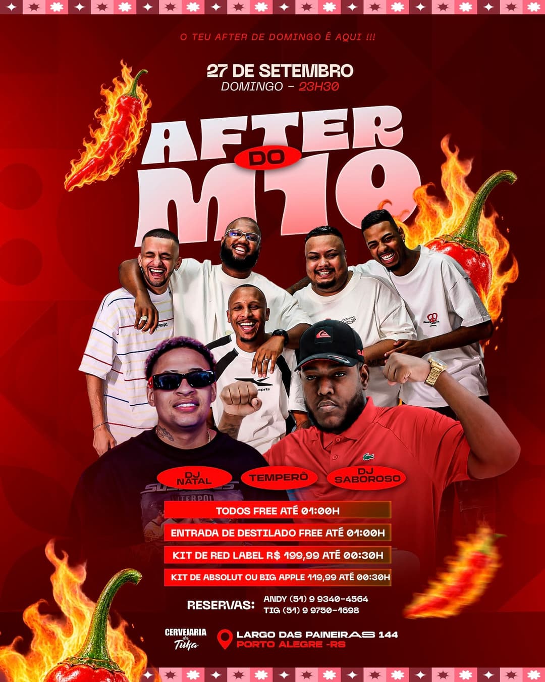 Flyer de Grupo Temperô, DJ Saboroso e DJ Natal
