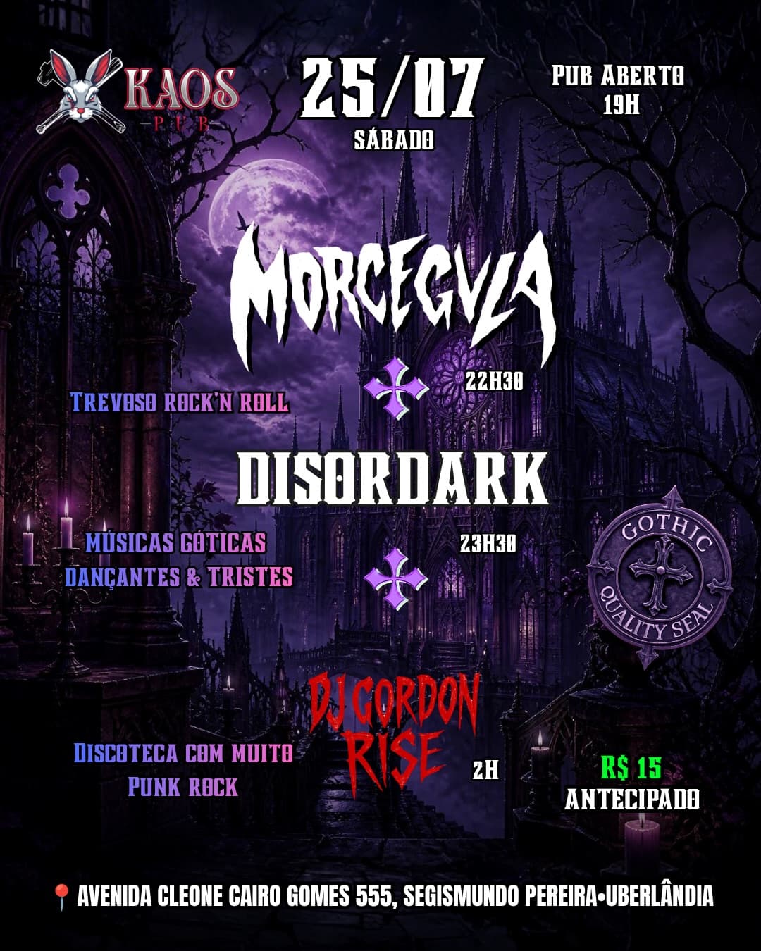 Flyer de Morcegula Duo e Disordark