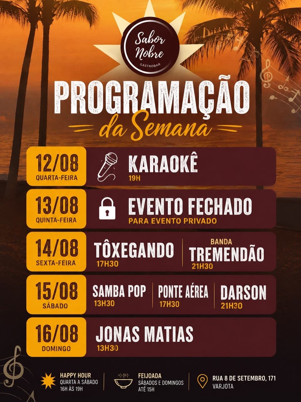 Flyer de TÔXEGANDO e Banda Tremendão