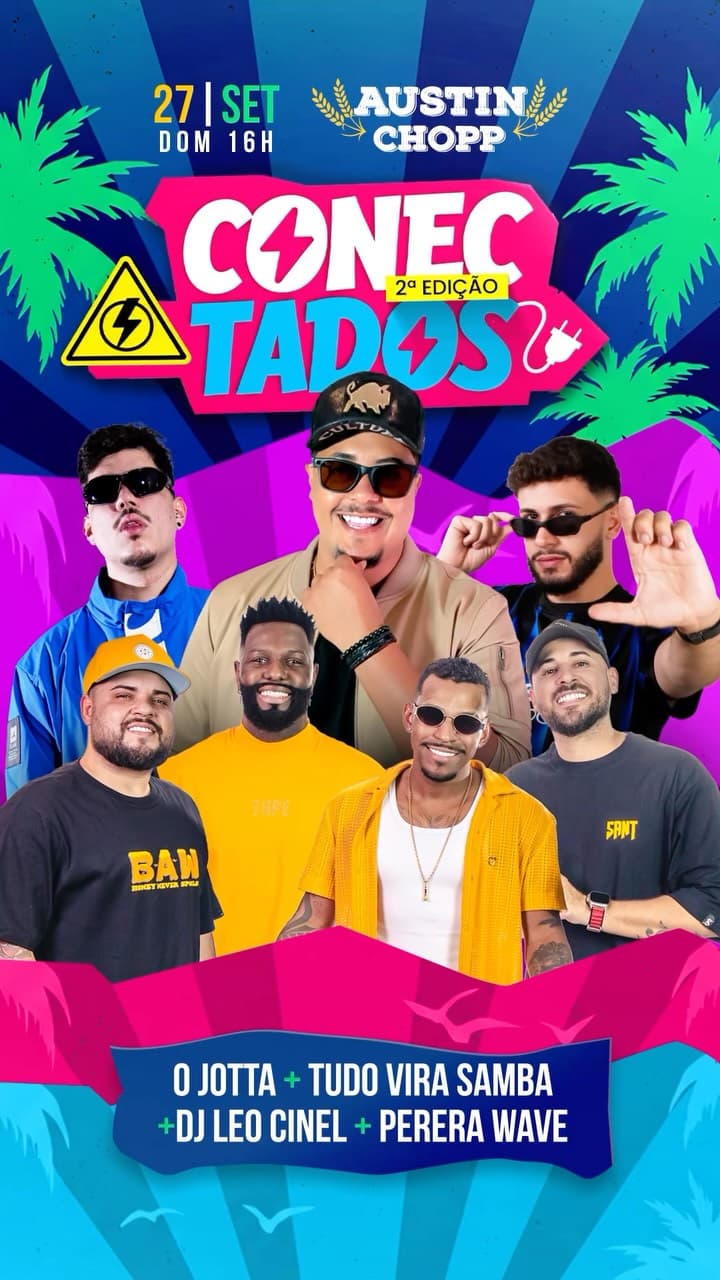 Flyer de Leonardo Cinel, Perera.Wave e O Jotta + Tudo Vira Samba