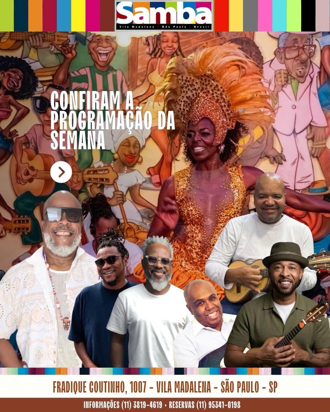 Flyer de Zeca do Cavaco, gruposambabaroficial e Mestre Zoinho