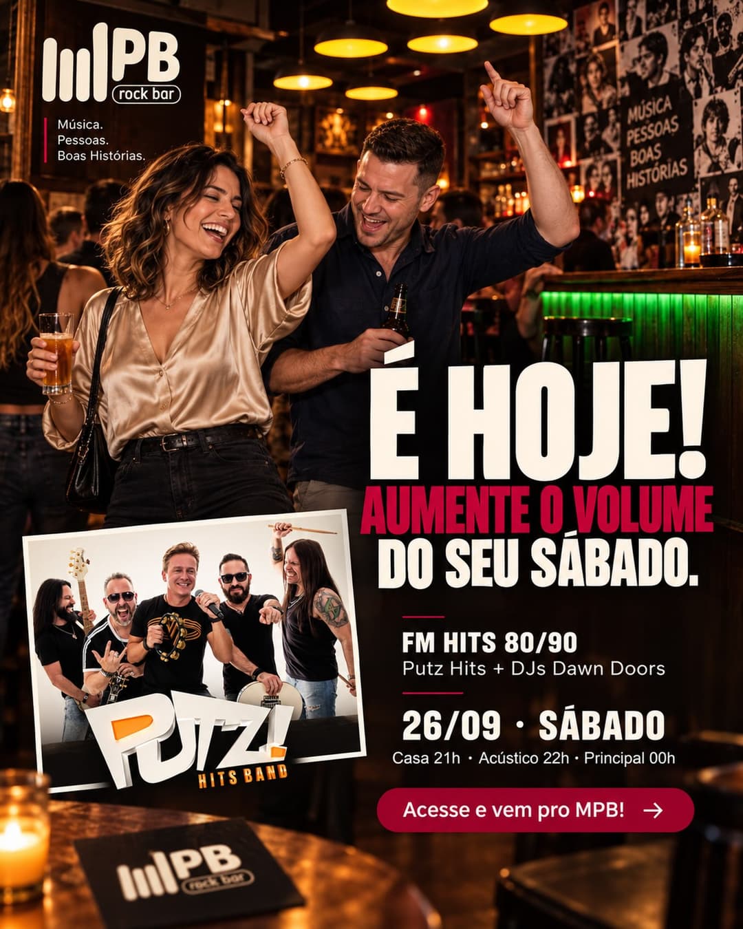 Flyer de Putz Hits e Dawn Doors