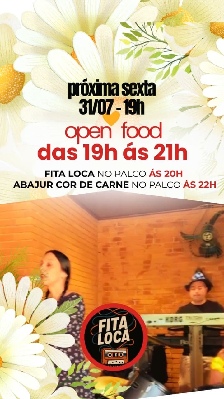 Flyer de Banda Fita Loca, Abajur Cor de Carne e Brega 'n' Roll