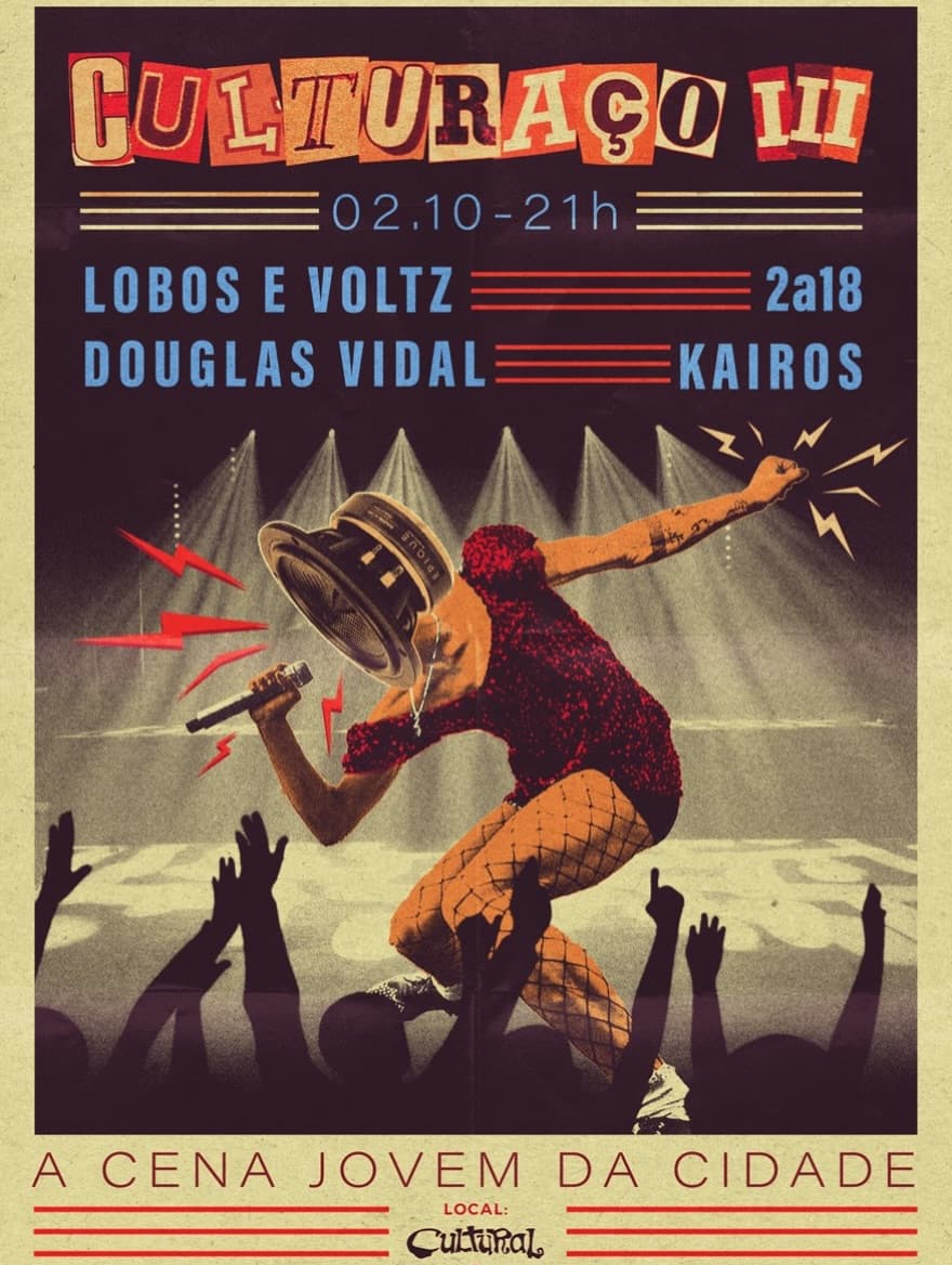 Flyer de Douglas Vidal, Kairos, Lobos & Voltz e 2a18