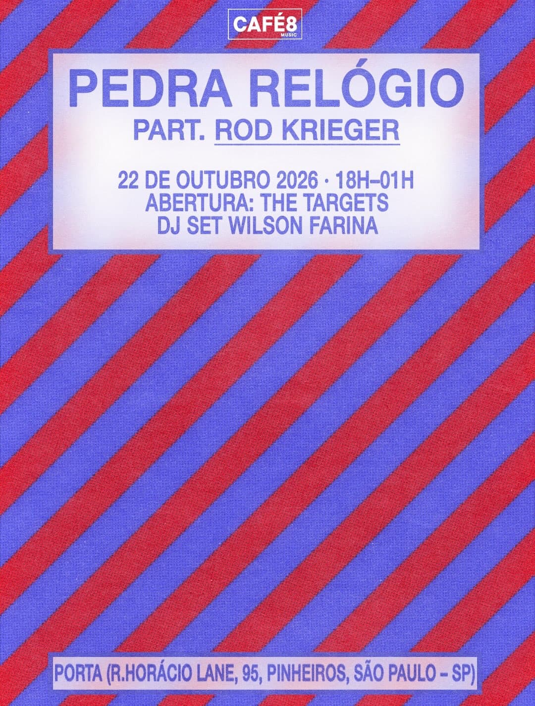 Flyer de The Targets, Pedra Relógio e Rod Krieger