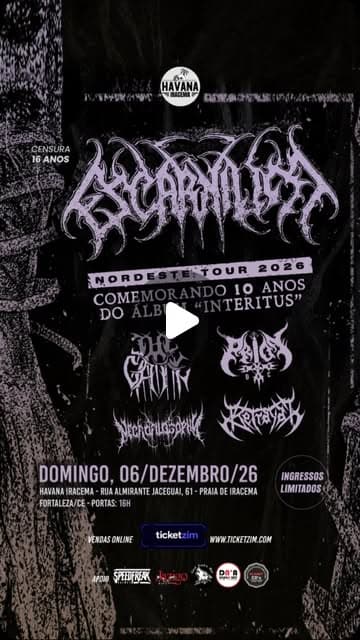 Flyer de Escarnium, Betrayal, The Gate e mais 2 artistas