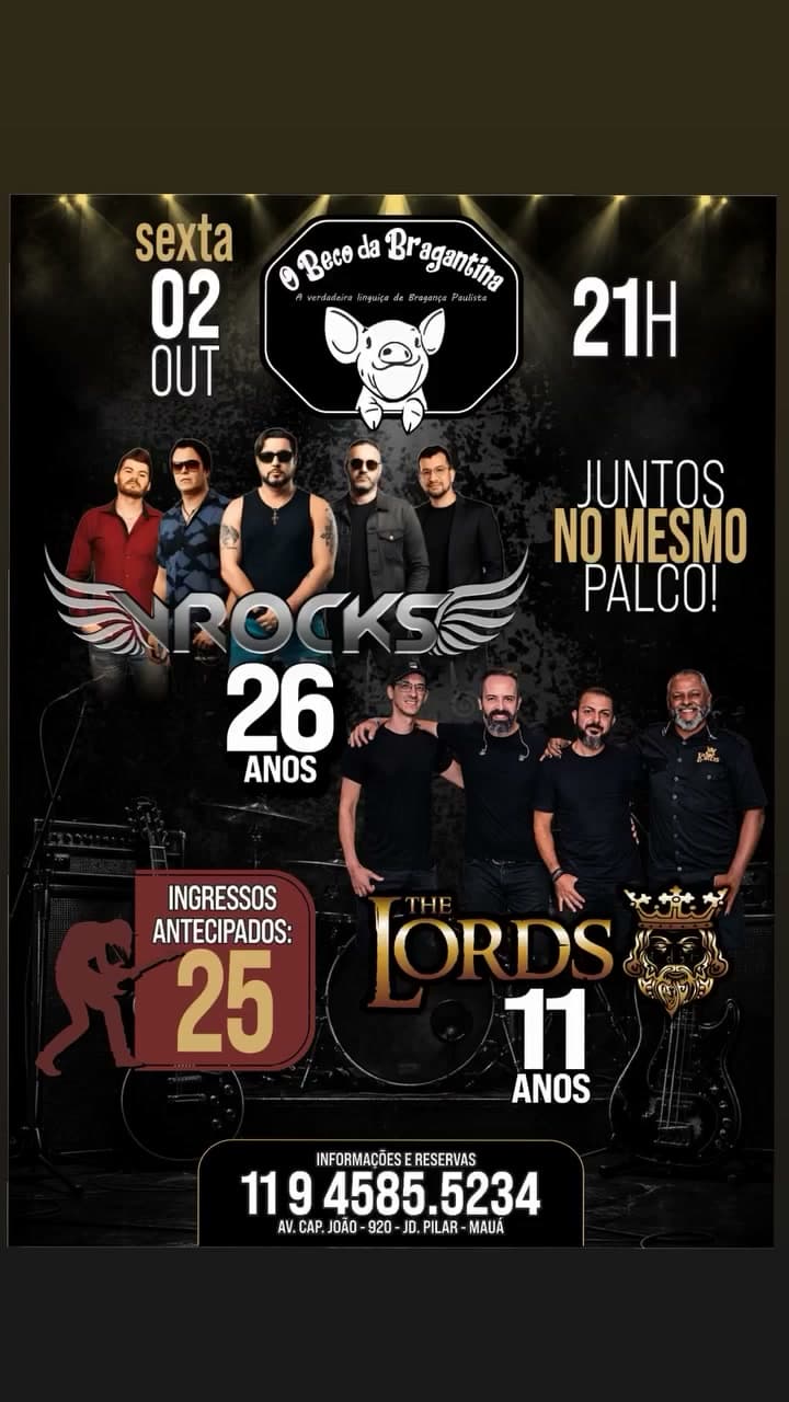 Flyer de The Lords e VRocks
